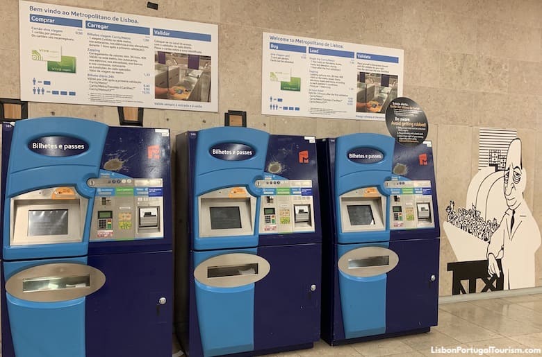Lisbon Airport metro ticket machines
