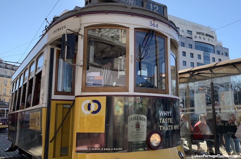 Eléctrico 12 tram in Praça Martim Moniz, Lisbon