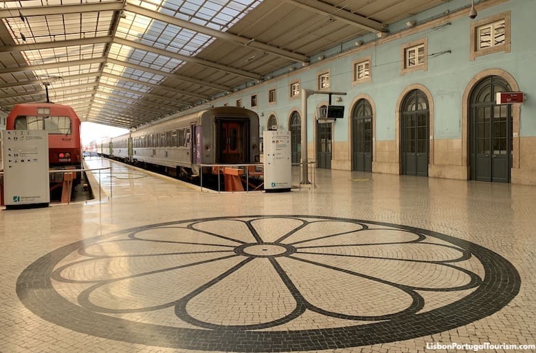 Trains inside Santa Apolónia Station, Lisbon