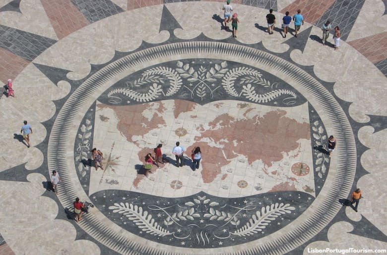 Map of the world on the pavement by the Discoveries Monument, Lisbon