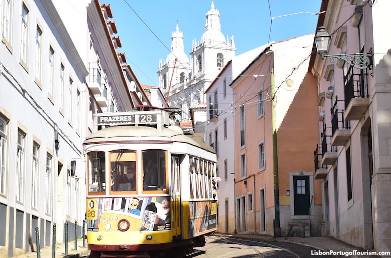 Tram 28 in Alfama, Lisbon
