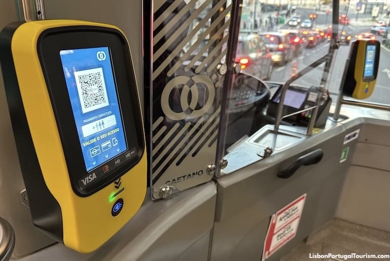 Bus ticket machine in Lisbon