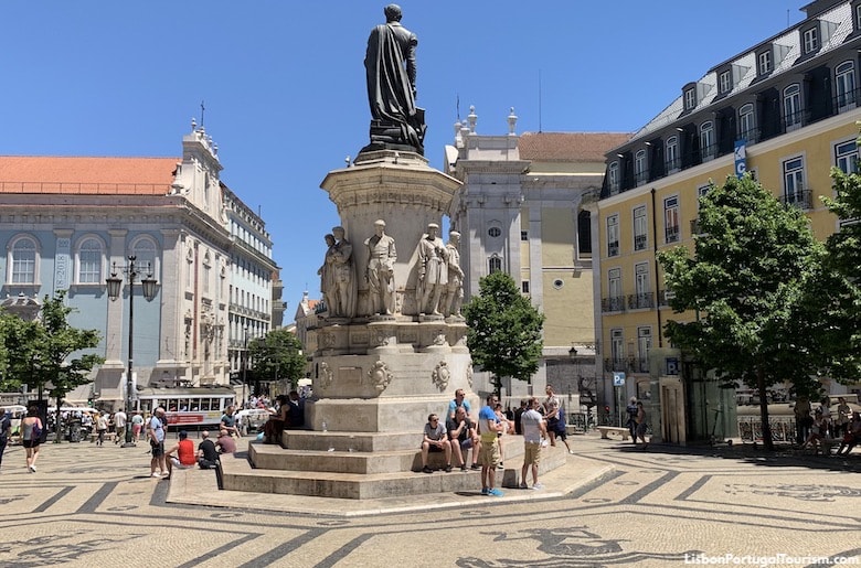 Praça Luís de Camões, the square in the center of Chiado, Lisbon